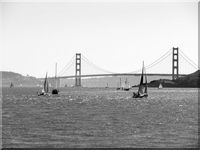 Sailing under Golden Gate Bridge